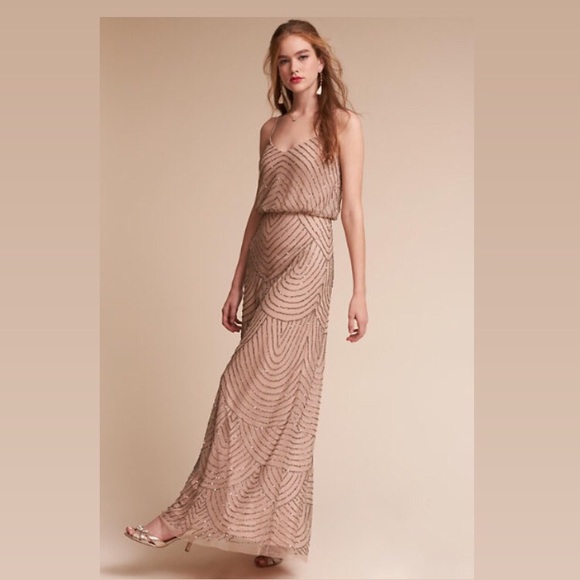 BHLDN Dresses & Skirts - NWT Bhldn Art Deco Eclipse Dress Gold Size 10
